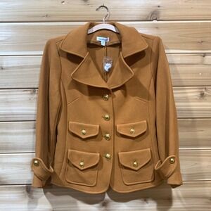 Joan Rivers Blazer Jacket Gold Button Pockets Collared Blazer‎ Jacket XS